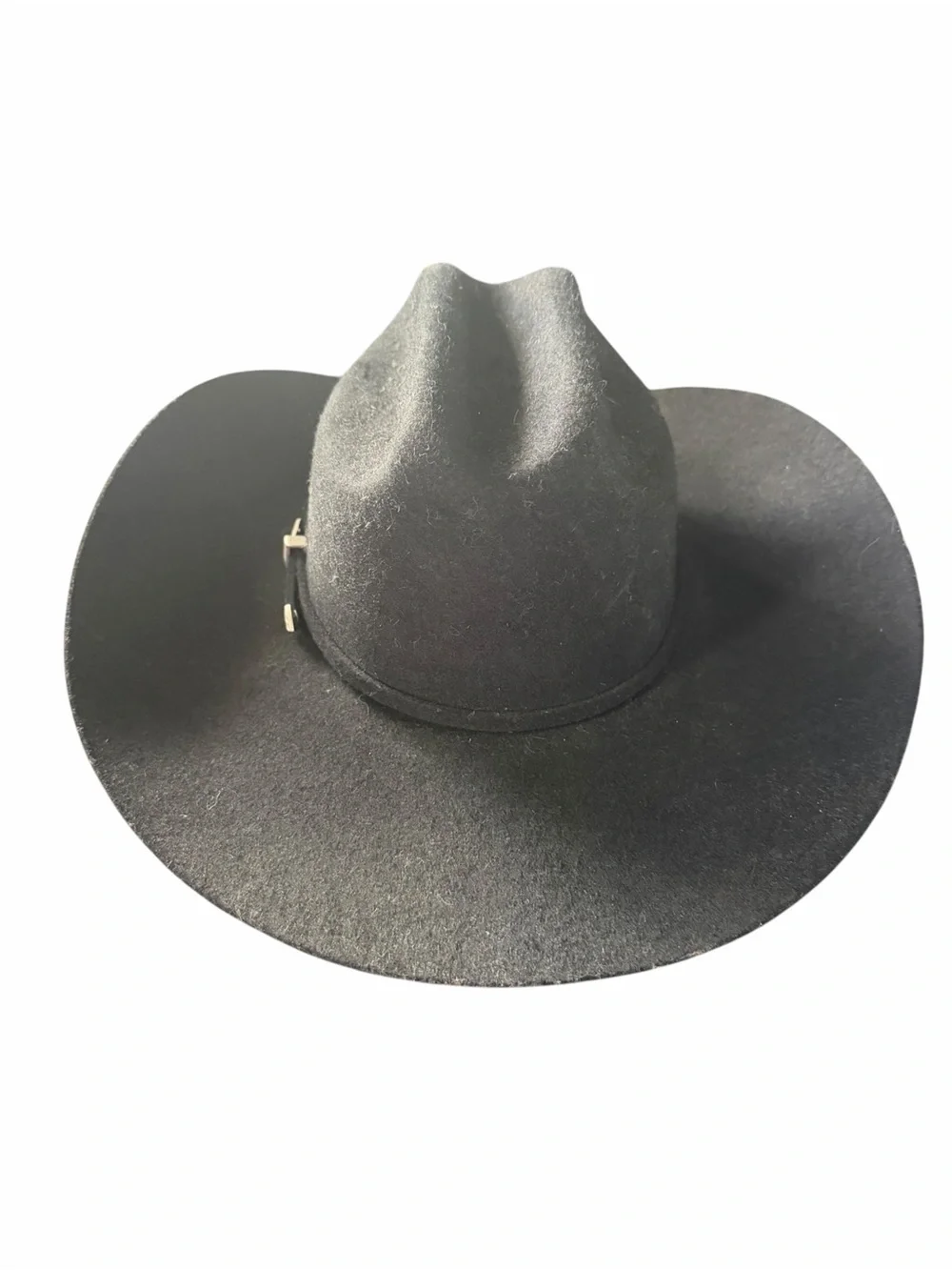 Men's Black Felt Western Hat with Buckle Band